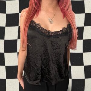 Black Lace Detail Top